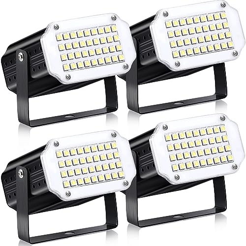 Kittmip 4 Pcs Halloween Strobe Light for Parties LED Strobe Light Sound Activated and Flash Speed...