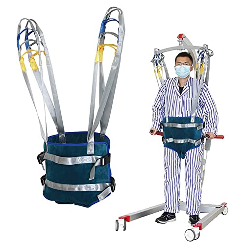 oiakus Patient Hoist Lift Toileting Sling, Premium Padded Sling, Full Body Lifter Four Point Sling, Standing Walking Aids Strap Belt for Nursing, Elderly, Disabled