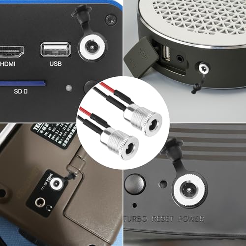 YACSEJAO DC5521 Pack 4 Conectores DC 5.5x2.1mm Hembra miniatura 5