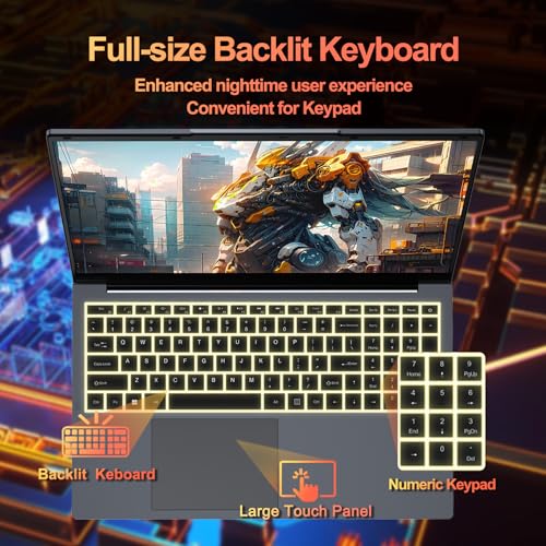 Image of 17 Inch Laptop, 8GB RAM 256GB SSD Laptop with Ryzen 5 (Up to 3.7GHz),IPS FHD Display, Webcam, Backlit Keyboard,RJ45,Dual Wi-Fi, Buletooth 5.0, HDMI, USB 3.0, Type-c Students HDMI,