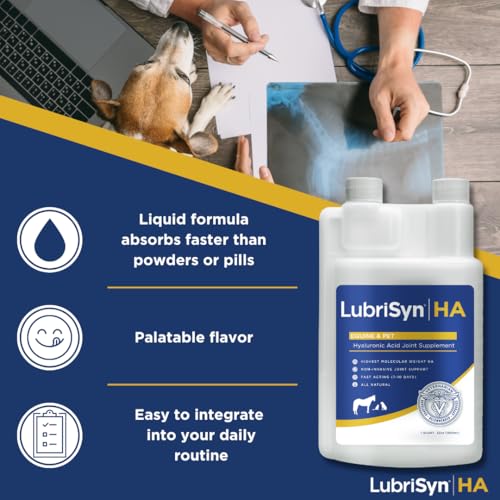 LubriSynHA Hyaluronic Acid Hip & Joint Care Supplement for Dogs, Cats & Horses – Liquid Oral HA for Pets – Joint Support Supplement Promotes Mobility, Flexibility, Cartilage Health & Comfort – 32oz - Thumbnail 3