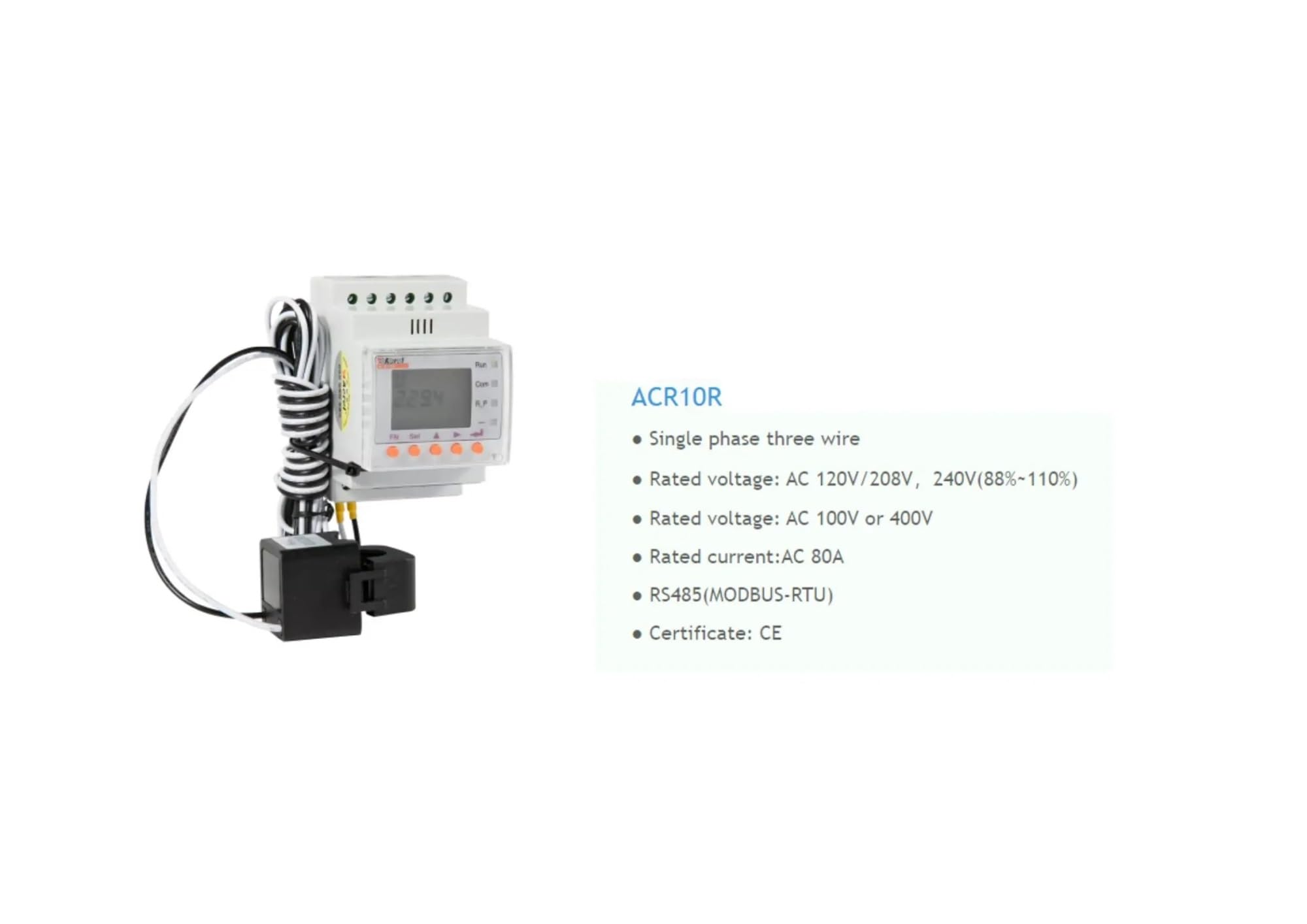 Medidor de energía monofásico ACR1R 80A/120A200A/300A(D16 120A)