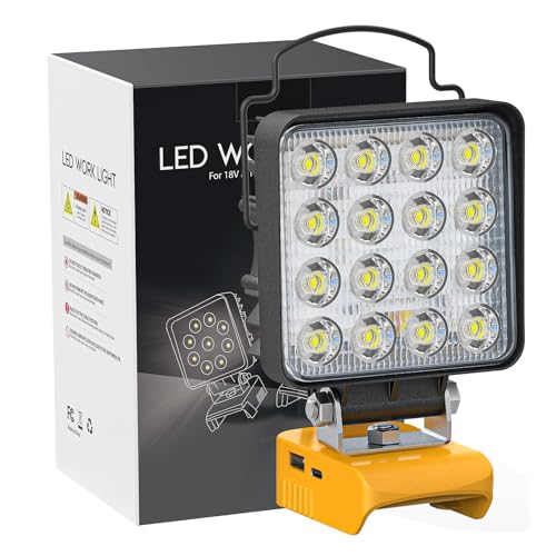 LIVOWALNY Cordless LED Work Light Compatible with...