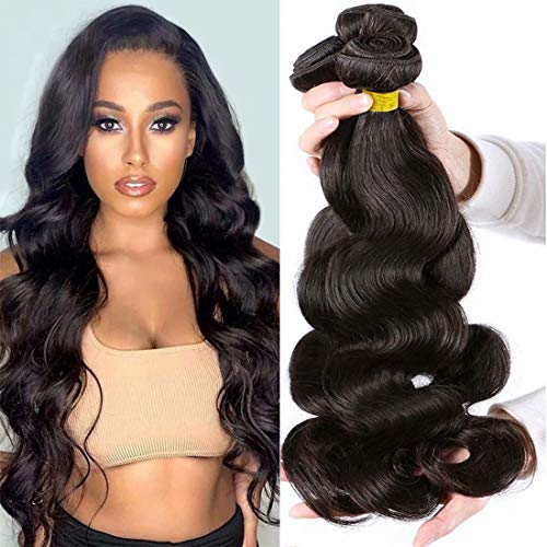 Brazilian Body Wave 10A Grade 3 Bundles 100% Unprocessed Virgin Human Hair Weave Extensions Natural Color for Women (16 18 20) inches