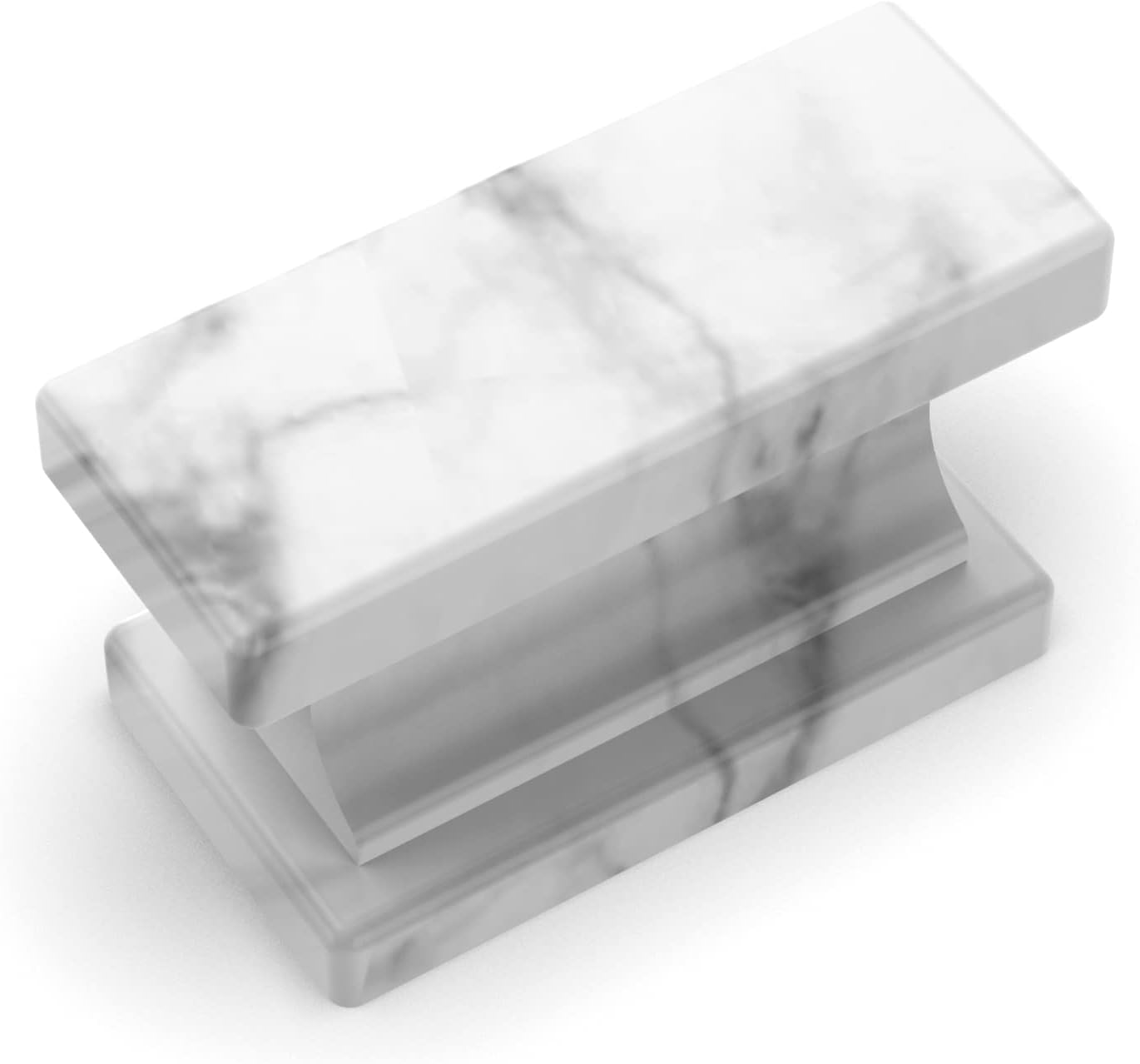 9BUILD 10 Pack 1 Inch Knobs White Marble Kitchen Knobs