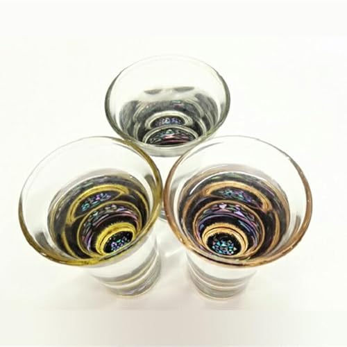 金・銀・銅箔漆グラス(54ml)3個セット|螺鈿細工 大正2年創業・老舗仏壇店の技術 おちょこ 酒器 職人 セット おしゃれ ガラス 富山 魚津漆器