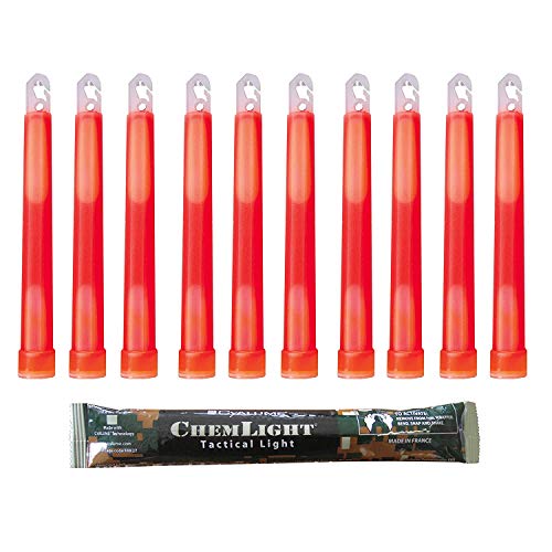 Cyalume Leuchtstab 15 cm, Original Militärische ChemLight Lightsticks In Rot (20-er Pack), Hohe Brenndauer Von 12 Stunden, 100% Konform Mit Den NATO-Spezifikationen
