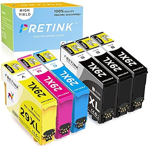 Compatible Epson 29 Ink Cartridges, 6-Pack, Replacement for Epson 29XL Ink, for Expression Home XP235 XP247 XP257 XP332 XP-342 XP352 XP335 XP345 XP352 XP355 XP432 XP-442 XP452 , XP-245 Ink Cartridges Cover