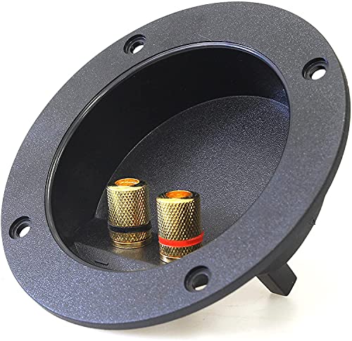 Absolute USA RST-400 4-Inch Round Gold Twist Banana Jacks Double Binding Post Speaker Box Terminal Cup