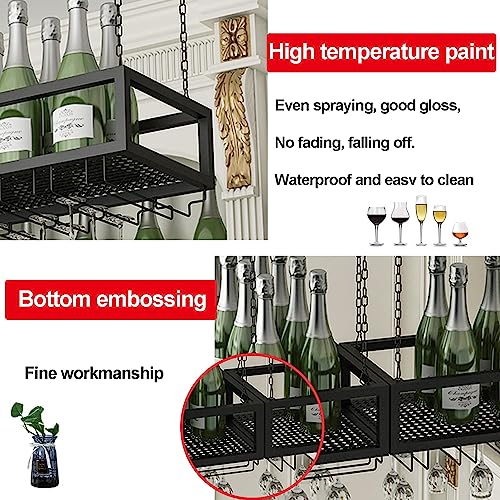 Casier à vin suspendu rétro et support de verre pour plafond - 7