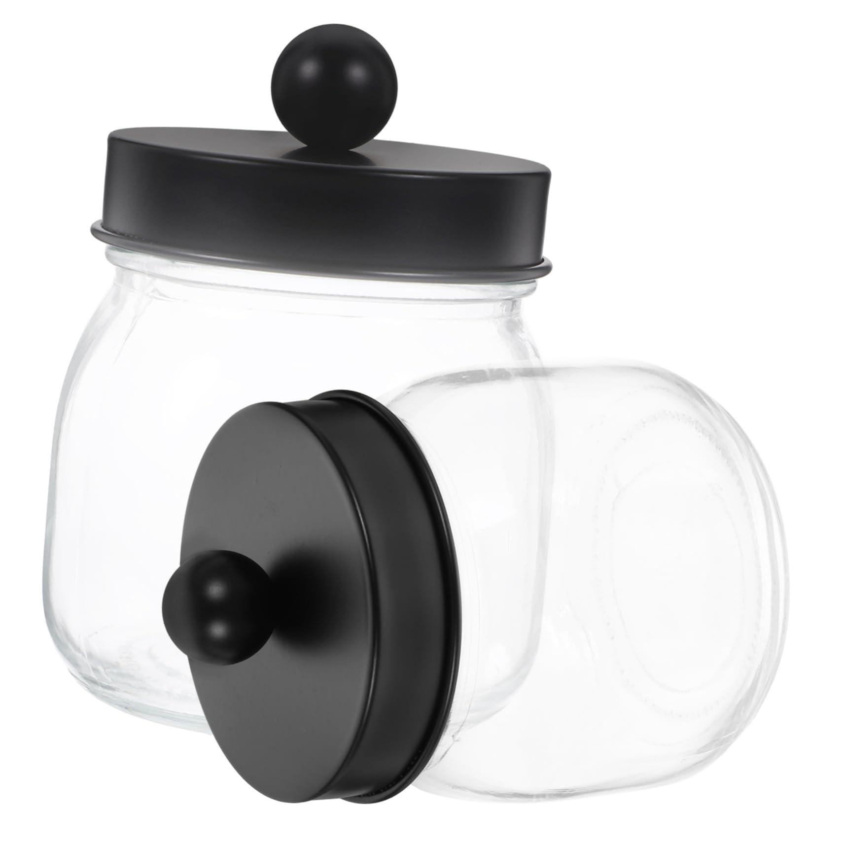 Gatuida 2 Stück Glas Vorratsglas mit Deckel Luftdichtes Aufbewahrungsglas für Wattepads und Wattestäbchen Transparenter Kosmetik Organizer Staubdichter Badezimmerschrank Organizer