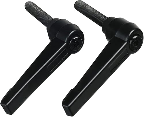 Miniatura 49 de Othmro 2 piezas de palanca de sujeción con rosca M8 Palanca de trinquete, aleación de aluminio ajustable con botón de bloqueo con perno roscado 2