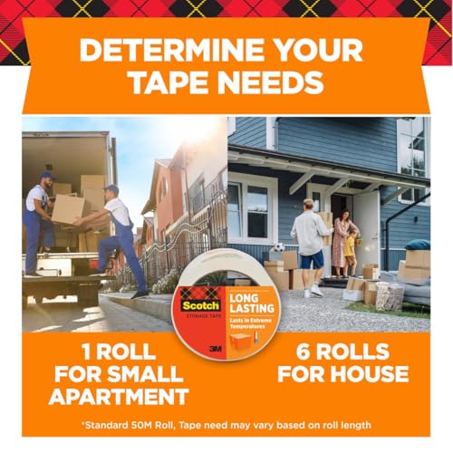 Scotch Long Lasting Storage Shipping Packaging Tape, 1.88" x 38.2 yd, 1 Roll with Dispenser (3650S-RD-ESF) - image 5