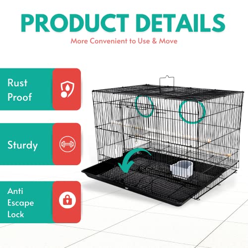 Buraq-2-Ft-Birds-Cage-With-2-Gate-Best-for-Love-bird-cages-Parrot-Parakeet-Budgies-Cockatiel-Cage-Hammock-Large-Bird-Cage-With-Swing-Accessories-Size-235-Long-165-Wide-and-16-Height-Color-May-Vary-24-