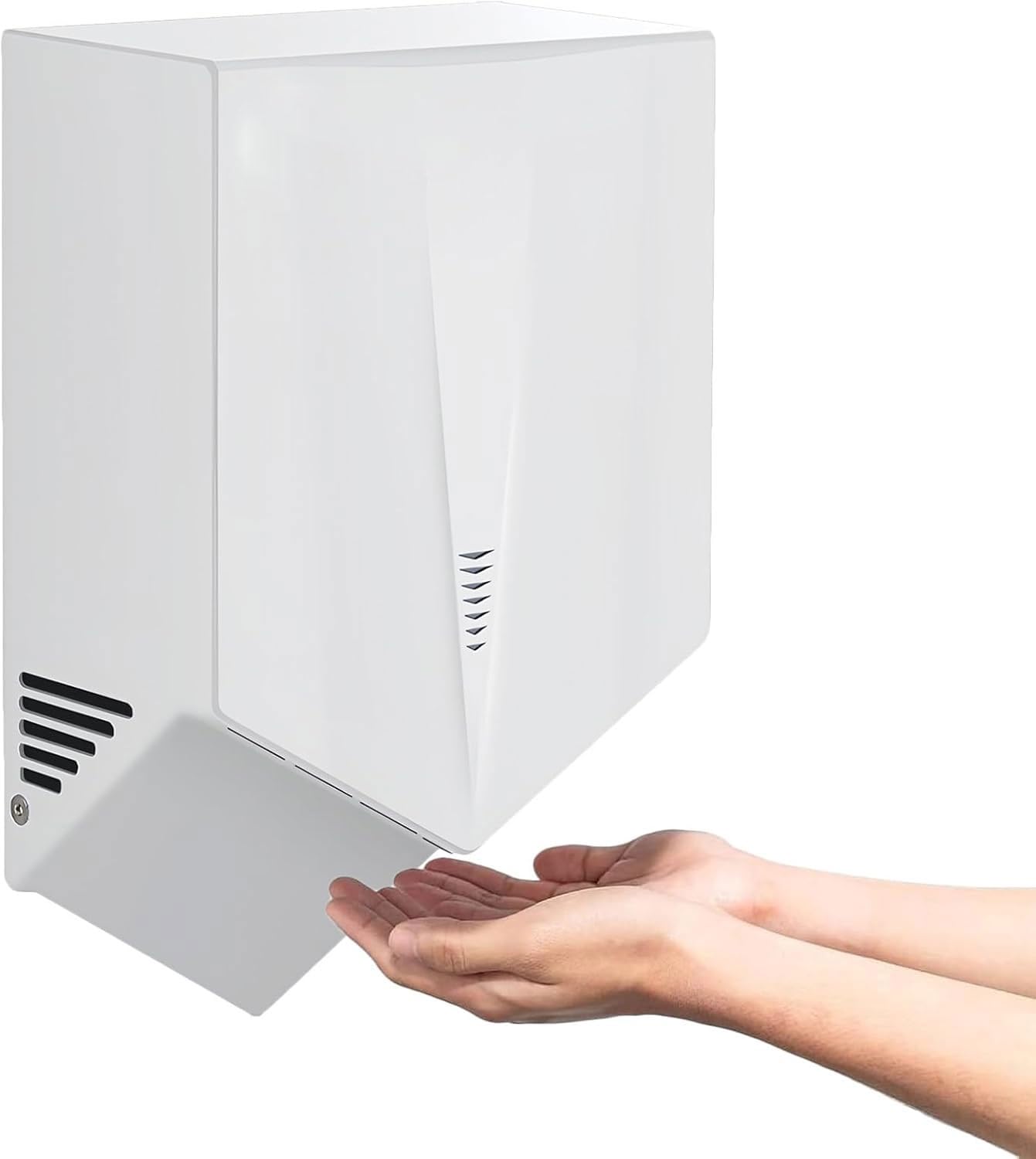 Secador de manos automático de pared de 1500W con salida en V para aseos