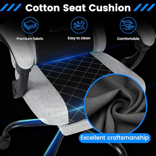Image of Gaming Chair, Ergonomic Computer Chair with Footrest and Lumbar Support, Height Adjustable Office Chair with 360 Swivel Seat and Headrest (Grey)