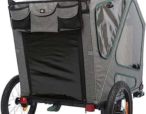 TRIXIE Hundeanhänger für das Fahrrad 41 x 54 x 62 cm bis zu 25 kg – gefederter Hundefahrradanhänger mit hohem Frontteil – mit extra großer Heckklappe, 12800