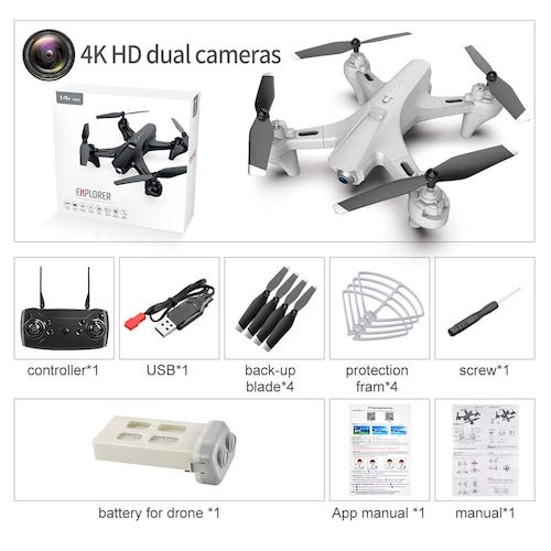 HaiMa Lsrc Ls-Utu Plegable Wifi Fpv Rc Drone Quadcopter Con 1080P/4K Hd Cámara Helicópteros Juguetes Para Niños - Cámara 4K Blanca Con Caja China