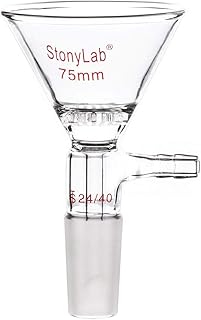 stonylab Borosilicate Glass Filter Funnel with 75mm Top Outer Dimension, 24/40 Inner Joint Glass Filtering Funnels
