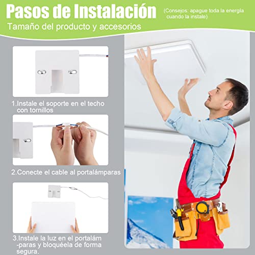 Miniatura 5 de Philonext Plafón Led Techo 48w, Lámpara De Techo Led Luz Blanca Fria 6500k, 5000lm Plafones Led Cuadrado Para Cocina, Dormitorio, Balcón, Pasillo, Comedor Cuadrado