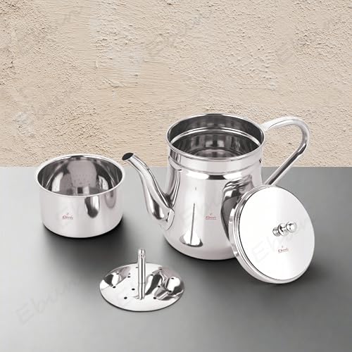 Image of Ebun Stainless Steel Coffee Filter | Filter Coffee Maker Steel | Percolator Coffee Pot | South Indian Filter Coffee Maker | Coffee Decoction Maker | 250 Ml Capacity (304 Grade SS)