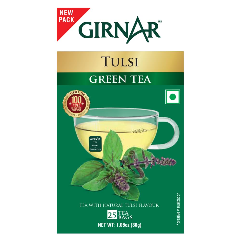 Girnar Green Tea With Tulsi (Basil Leaves) (36 Tea Bag)