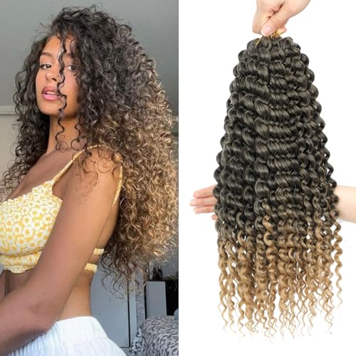 FANWYFYU 8 Packs GoGo Curl Crochet Hair 22Inch Soft Ocean Deep Wave Crochet Hair Extensions Synthetic Curly Crochet Hair for Black Women (1B/27) ﻿