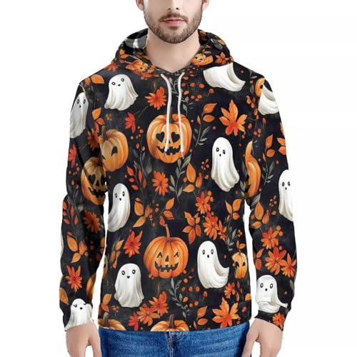 Long Sleeve Casual Hoodies for Men Pullover Sweatshirts Drawstring Oversized Hooded with Front Pocket