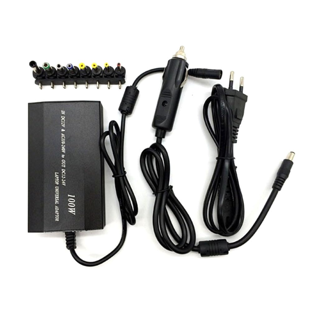 Caricatore DC per Auto per Laptop 100w Alimentatore Universale con 8 Adattatori Eu
