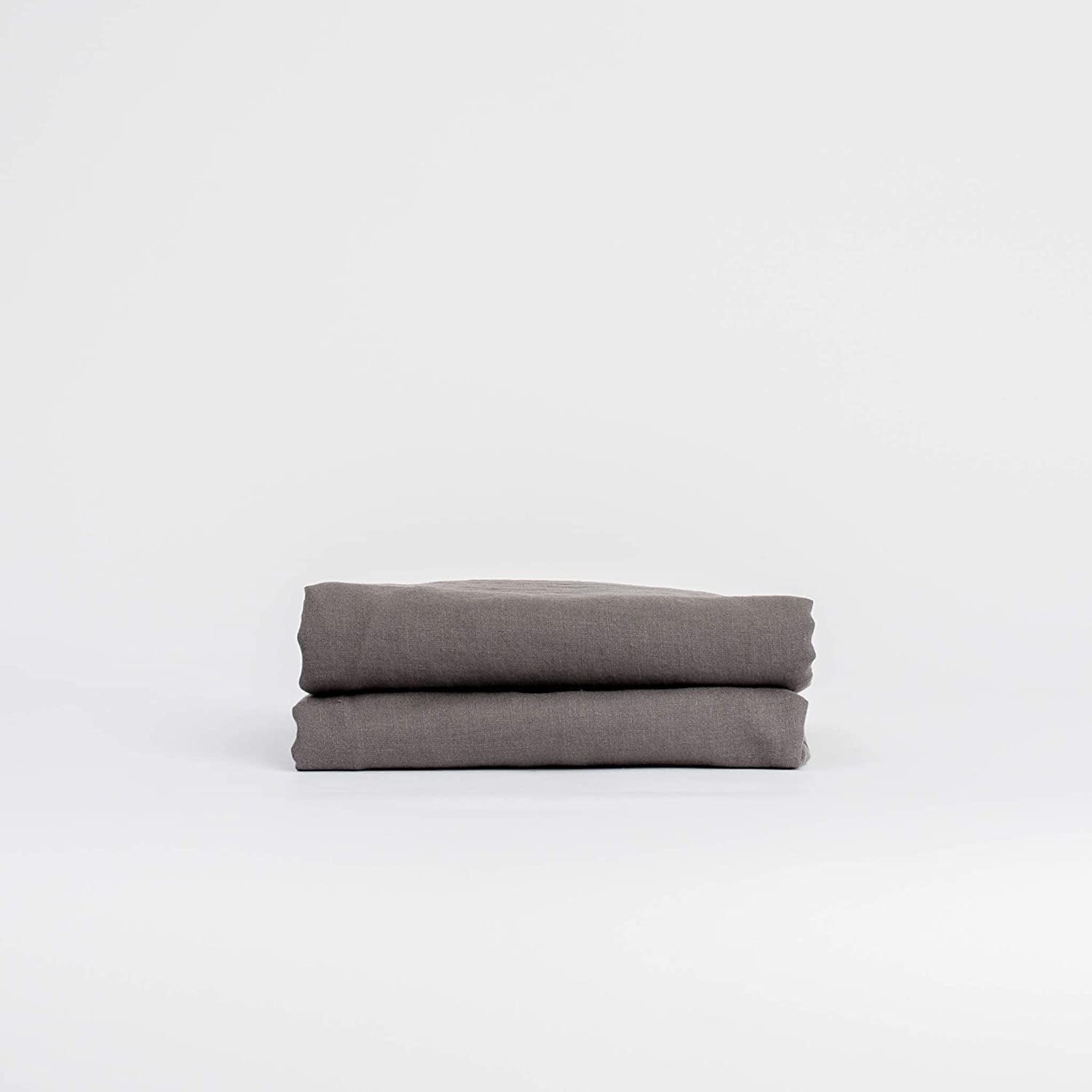 My Linen Home Lenzuolo Sopra Lino Lavato (100% Stonewashed) in Grigio scuro, 230x270 cm I Ipoallergenico, termoregolatore e traspirante I Delicato e morbido anche per la pelle più sensibile