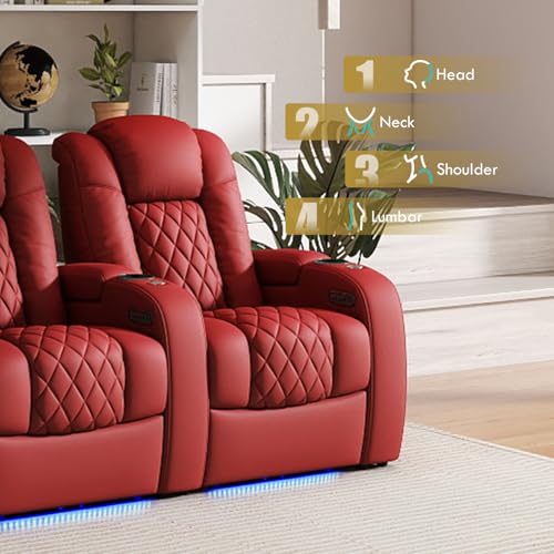 Image of Weilianda Home Theater Seating, Top Grain Leather Movie Theater Chair