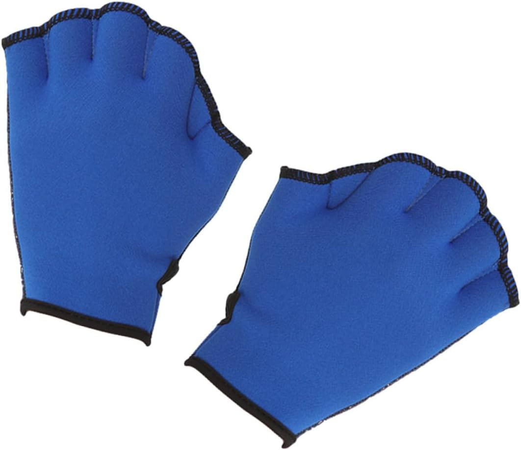 Webbed Swimming Gloves Paddle Pair Blue M Size Aquatic Gloves for Swim Training and Water Sports