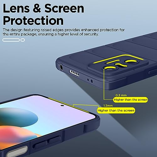 Image of Amazon Basics Back Cover for Redmi Note 10 Pro / 10 Pro Max | Soft Matte Liquid Silicone TPU | Camera Protection | Shockproof Bumper Case (Blue)