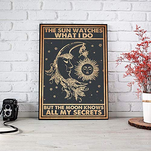 EYSL Targa In Metallo Vintage 20x30 Cm – Frasi Motivazionali Con Ragazza Hippie – Poster Da Parete