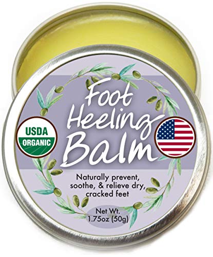 Organic Heel Balm For Dry Cracked Feet - Made in USA, USDA Certified Natural Heel and Foot cream for Healthy Feet - Foot Repair Cream for Men and Women - Perfect for cracked heels and Dry Feet 