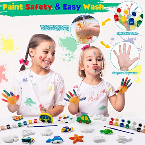 Tigerhu Arts And Crafts For Kids,27 Painting Figurines, 2 X 8 Colors Of Paint, 4 Pens Paint Brush, 1 Palette, 2 Magnets And 27 Stickers, Painting Kit Diy Toys Kids Gifts For Ages 4, 5, 6, 7, 8 #TOP5