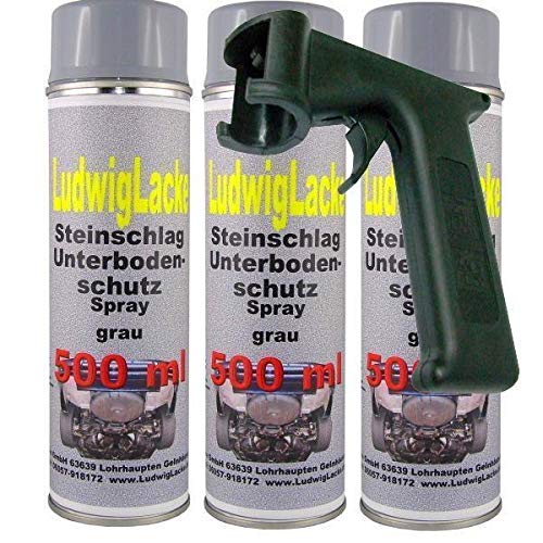 Steinschlagschutz UBS grau überlackierbar 3 x 500 ml Spraydose Plus Haltegriff