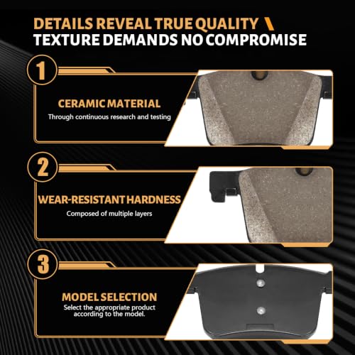 Image of D1561 Front Ceramic Brake Pads Kit Fit For BMW 228i 2014-2016, For 230i 2017-2021, For 320i 2013-2018, For 328d 2014-2018, For 328i 2012-2016, For 330e 2016-2018, For X3 2011-2017