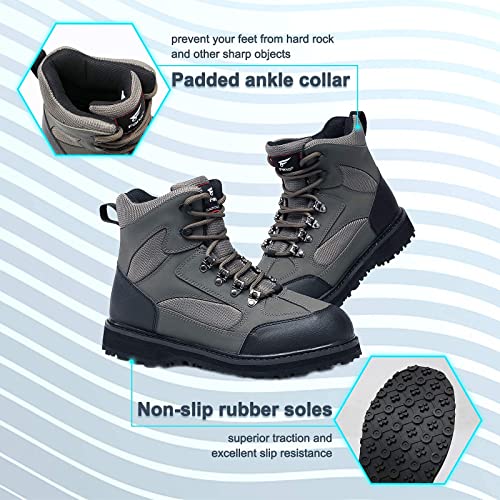 8 Fans Wading Boots For Men,Anti-Slip Rubble Sole Comfortable Durable Material Good For Fishing Or Hunting Size 8 #TOP3