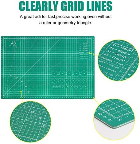 Cutting Mat A3 - Self Healing Sewing Mat, 5-Ply Double Sided Craft Mat Cutting Board for Fabric, Sewing, Quilting and Crafting, Imperial/Metric