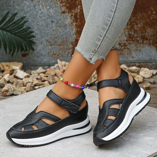 Sandalias con plataforma para paseos de verano cómodos con tira ajustable 5