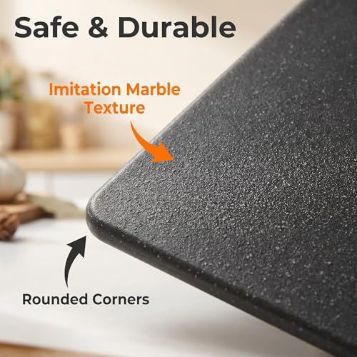 Tabla de cortar negra de plástico resistente 2 piezas miniatura 5