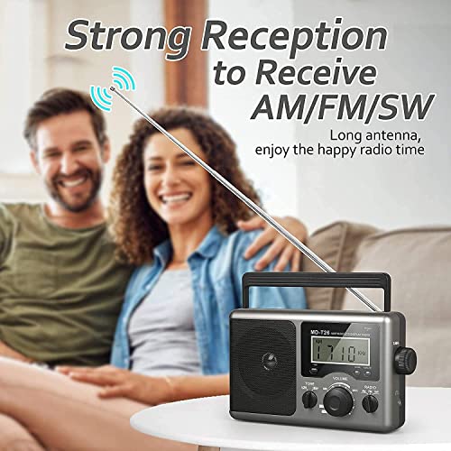 Shortwave Radio, AM FM Transistor Radio met Beste Receptie, Batterij Werkt door 4 D Mobiele Batterijen Of AC Power, Grote Luidspreker, Oortelefoonaansluiting voor Gift - Image 6