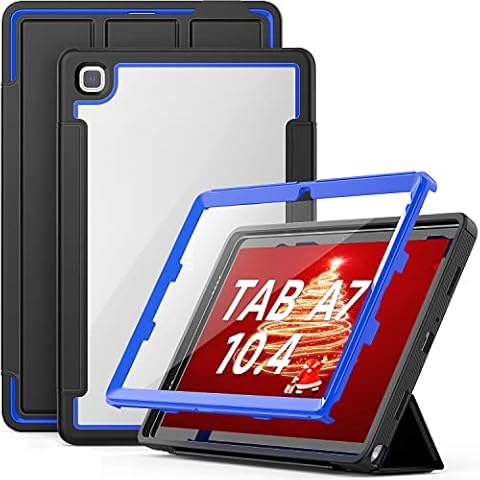 Timecity Samsung Galaxy Tab A7 Case 10.4 Inch (SM-T500/ T505/ T507), Slim Stand Hard Back Shell Smart Cover with Screen Protector, Auto Wake/Sleep, Dark Blue Cover