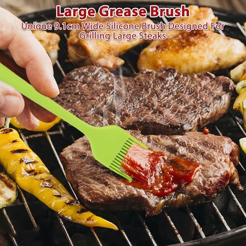 Vierteiliges Silikon-Backpinsel-Set, 21 Cm Lang, Extra Breiter Ölpinsel, Drei Breite Kochpinsel In Verschiedenen Größen, Geeignet Zum Kochen, Braten, Backen, Grillen, Verteilen Von Öl, Barbecue-Sauce