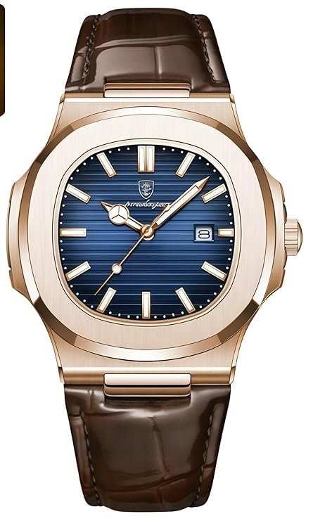 Image of Men's Analog Dial Watch with Date Feature | Formal & Casual Watch | 30 Meter Water Resistant | Strong Luminous Durable Silver Strap | Adjustable Butterfly Buckle | Quartz Movement Wristwatch