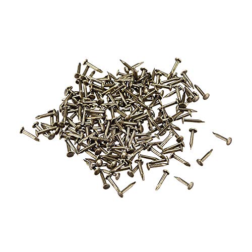 Clavos de concreto DATMXXD, 300 piezas, 1mm x 8mm para decoración DIY, caja de madera, accesorios para el hogar, bronce miniatura 1