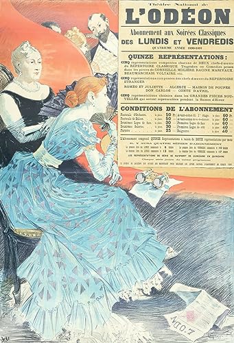 Poster Eugène Grasset Théâtre de l'Odéon toile 58x90 cm pour déco vintage