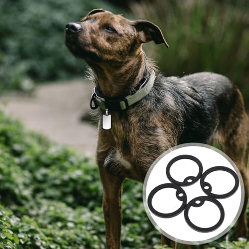 Garneck 4er Set Dog Tag Aus Silikon – Schwarz – Gummiring Für Hundemarken – Schützt Und Dämpft Geräusche Von Militärhund ID Tags
