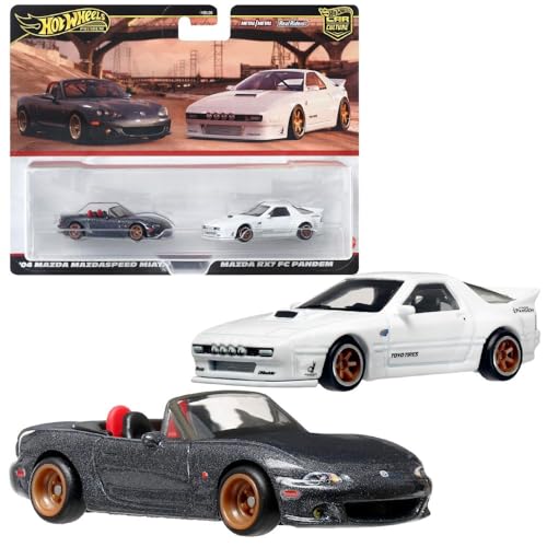 Hot Wheels Premium 2-Pack '04 Mazda Miata y RX7 miniatura 1